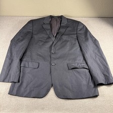 Pronto Uomo Platinum Blazer Mens 44R Black 100 Wool Two Button Classic