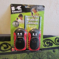 New, Sealed. Kawasaki/ Kidz Toys Sports 200 Walkie Talkies. 200', Belt Clips 