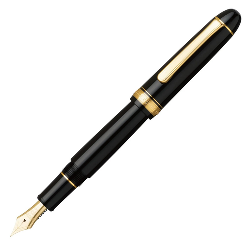 Platin Century 3776 Gold Feinfeder - Schwarz- und Goldrand