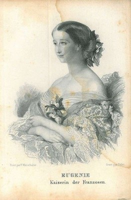 Portrait of Eugenie de Montijo, Empress consort of the French
