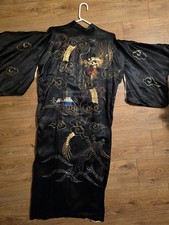 1950s Silk Dragon Embroidered Kimono Robe