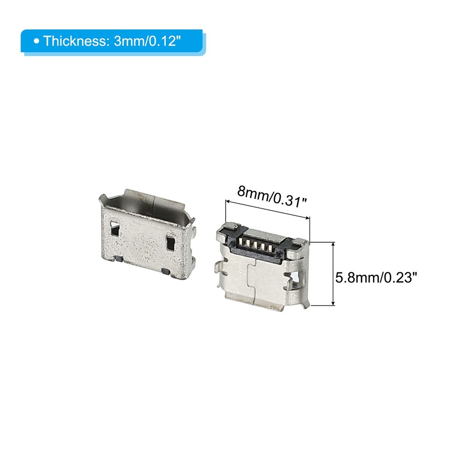 PATIKIL USB 3.1 Tipo C Connettore 6 Pin Femmina Spina Presa 90 Gradi 0.8mm per Stampante Cornice Tastiera Digitale Dispositivi 20pz