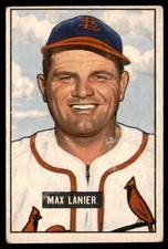 1951 Bowman #230 MAX LANIER St. Louis Cardinals VG (Wrinkles)