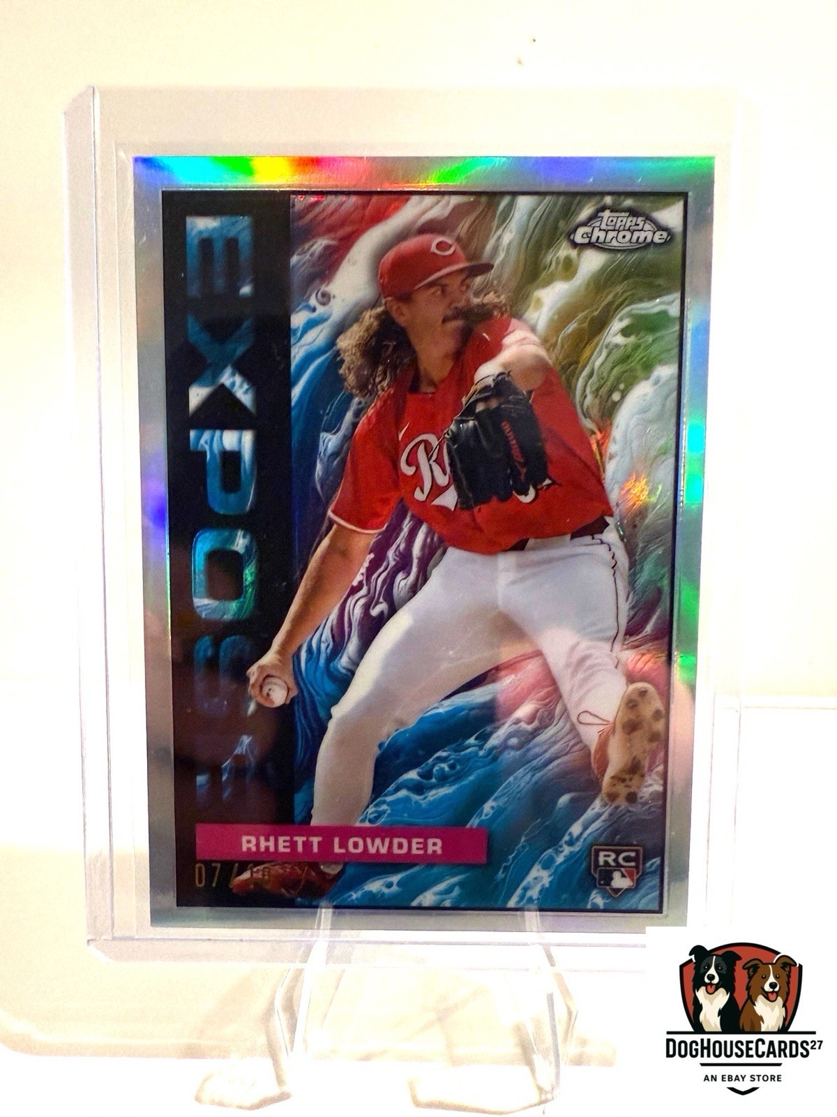 2025 Topps Chrome Rhett Lowder Expose Black /10 #TCE-35 Cincinnati Reds