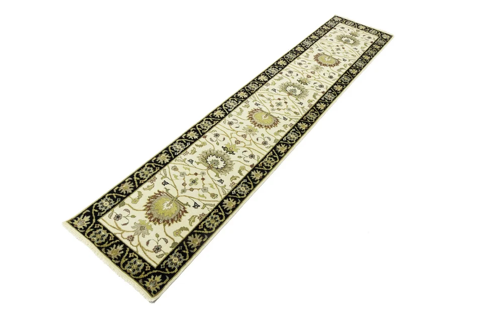 Handmade Runner Oushak Oriental Wool Rug 2'5X12 ft Floral Design Hallway Carpet - Image 3 of 4