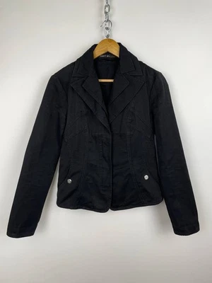 Marc Cain black double neck women's blazer jacket size #3 - Image 1 of 4