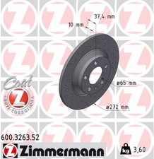 2x Bremsscheibe SPORT Z ZIMMERMANN 600.3263.52 für VW POLO 6 AW1 BZ1 AE1 MPi TGI