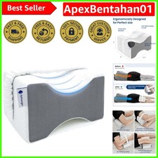 Cool Comfort Knee Pillow for Side Sleepers - Memory Foam Ergonomic Design 10.7"