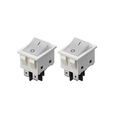 2PCS 30A 250V Heavy Duty KCD4 Rocker Switch ON Off DPST 4 Pin with Red Lighte...