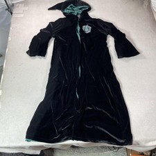 Harry Potter Robe Unisex One Size Black Slytherin Hooded Hogwarts Costume Cloak