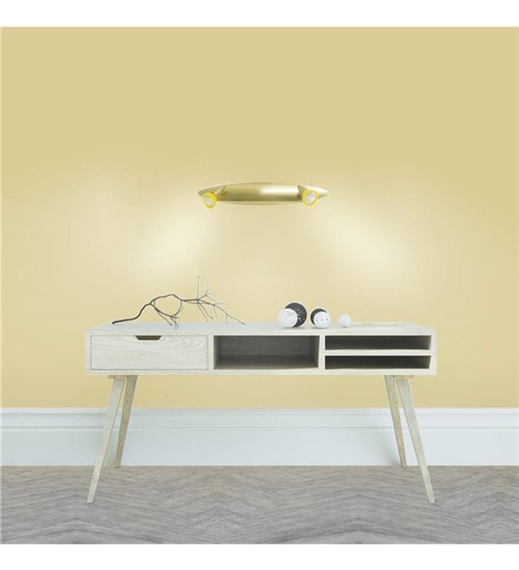 Rampe laiton brossé 2 lumières au fini raffiné et diffuseurs orientables