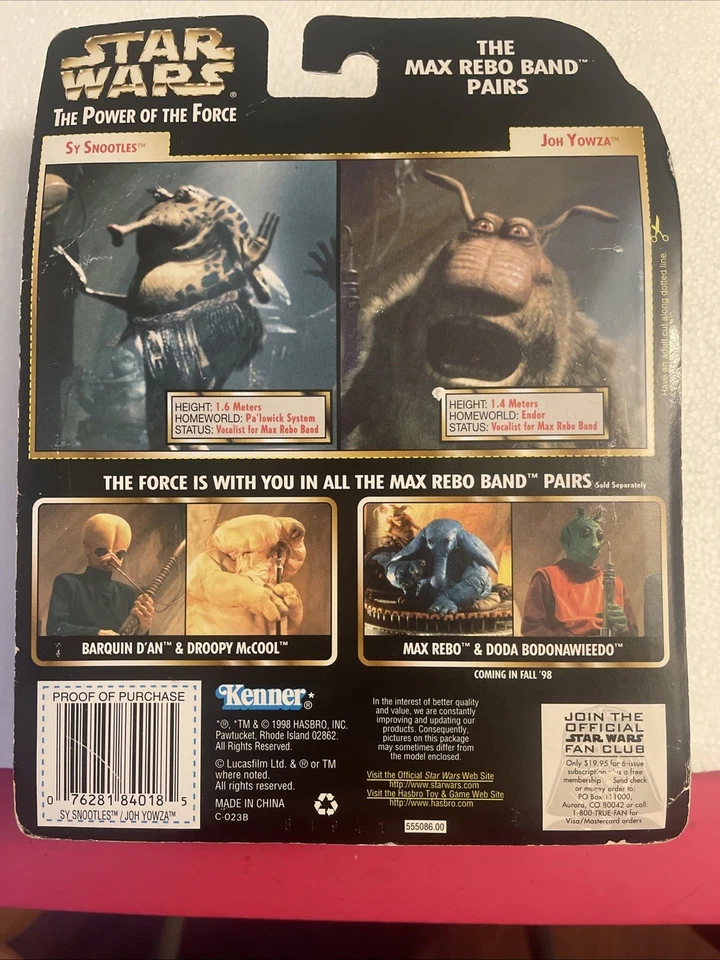 星球大战 原力力量 Max Rebo 乐队对 Joh Yowza 和 Sy Snootles 全新带盒 — 第 2/2 张图片