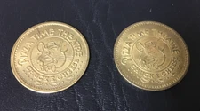 Chuck E Cheese Pizza Time Theatre 1982 Arcade Tokens (Lot-2) "In Pizza We Trust"