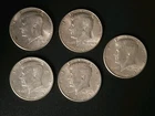 Lot of 5 1964 Kennedy Half Dollars 90% Silver - 1.81 Oz Silver