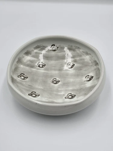 S. C. Rolf Studio Pottery Celedon Bowl Steve ROLF Wisconsin Wheel Thrown