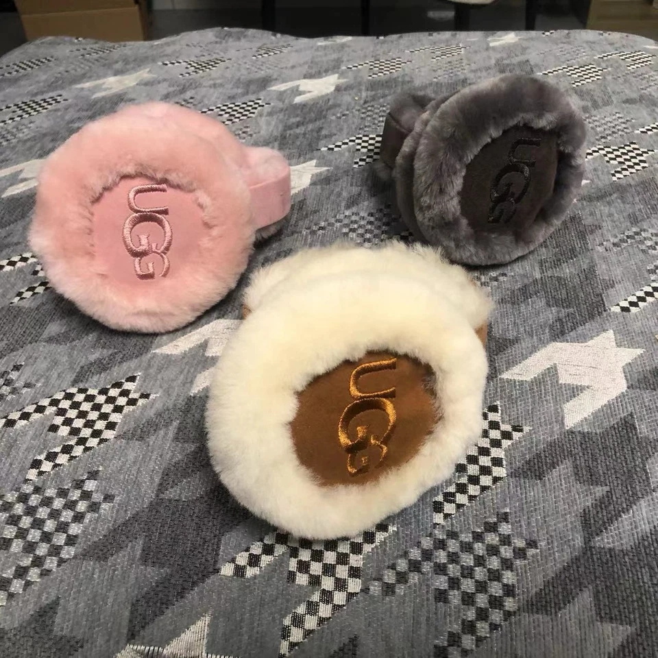 Ugg Earmuffs In Three Colors White/khaki, Pink, And Black - Image 2 of 3