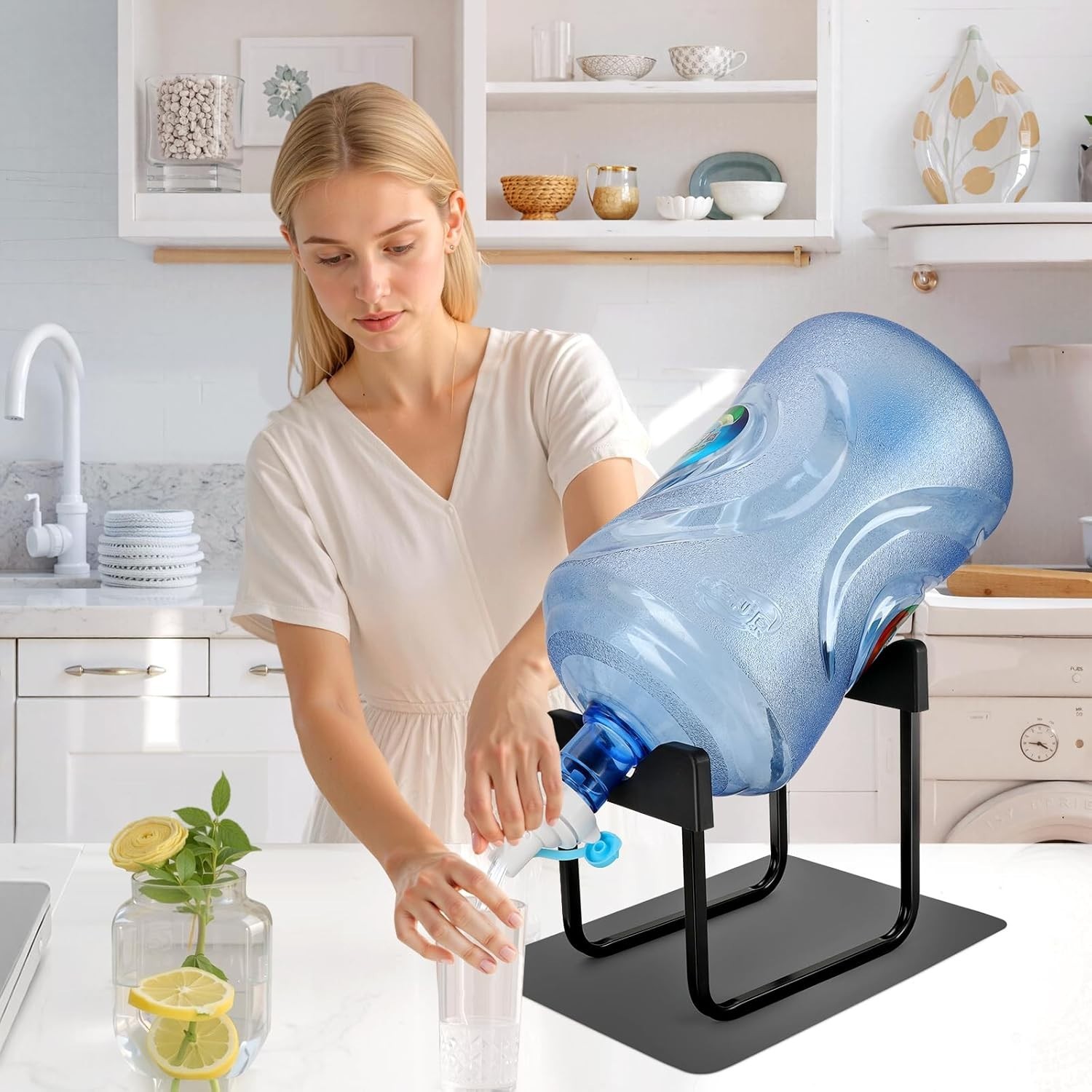 Stainless Steel Water Bottle Stand 3-5 Gallon with 2 Spigots Fits 48mm 55mm NEW