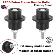 Slider Black For Futon Frame Double Roller - Glider Dowel Hardware Part - 2Pack