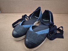 Pierre Hardy Espadrille Denim Flats Leather Cap - Size 37 UK 4 - New RRP £390
