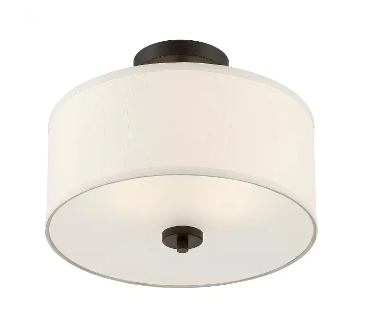 Savoy House Meridian 13 in. W x 10 in. H 2-Light Oil Rubbed Bronze Semi-Flush - Image 2 of 4