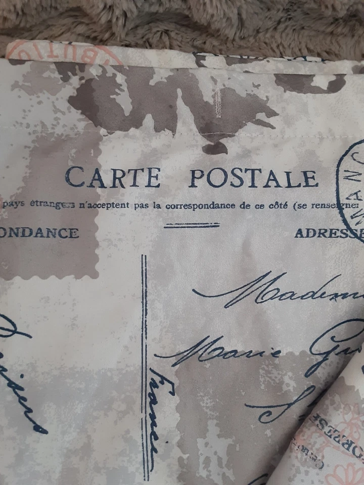 Cortina de Ducha Estampada Floral Tarjeta Postal Gris y Rosa Polvoriento 70"x72" SIN Anillos  Foto 2 de 4