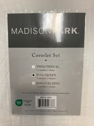 Juego de Cobertores Madison Park Toscana con Dos Fundas Completo/Queen Blanco Nuevo en Estuche - Imagen 3 de 6