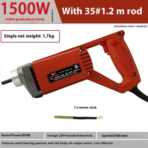 Small Concrete Vibrating Rod, Single-phase 220v Portable Concrete Vibrator - Picture 3 of 24