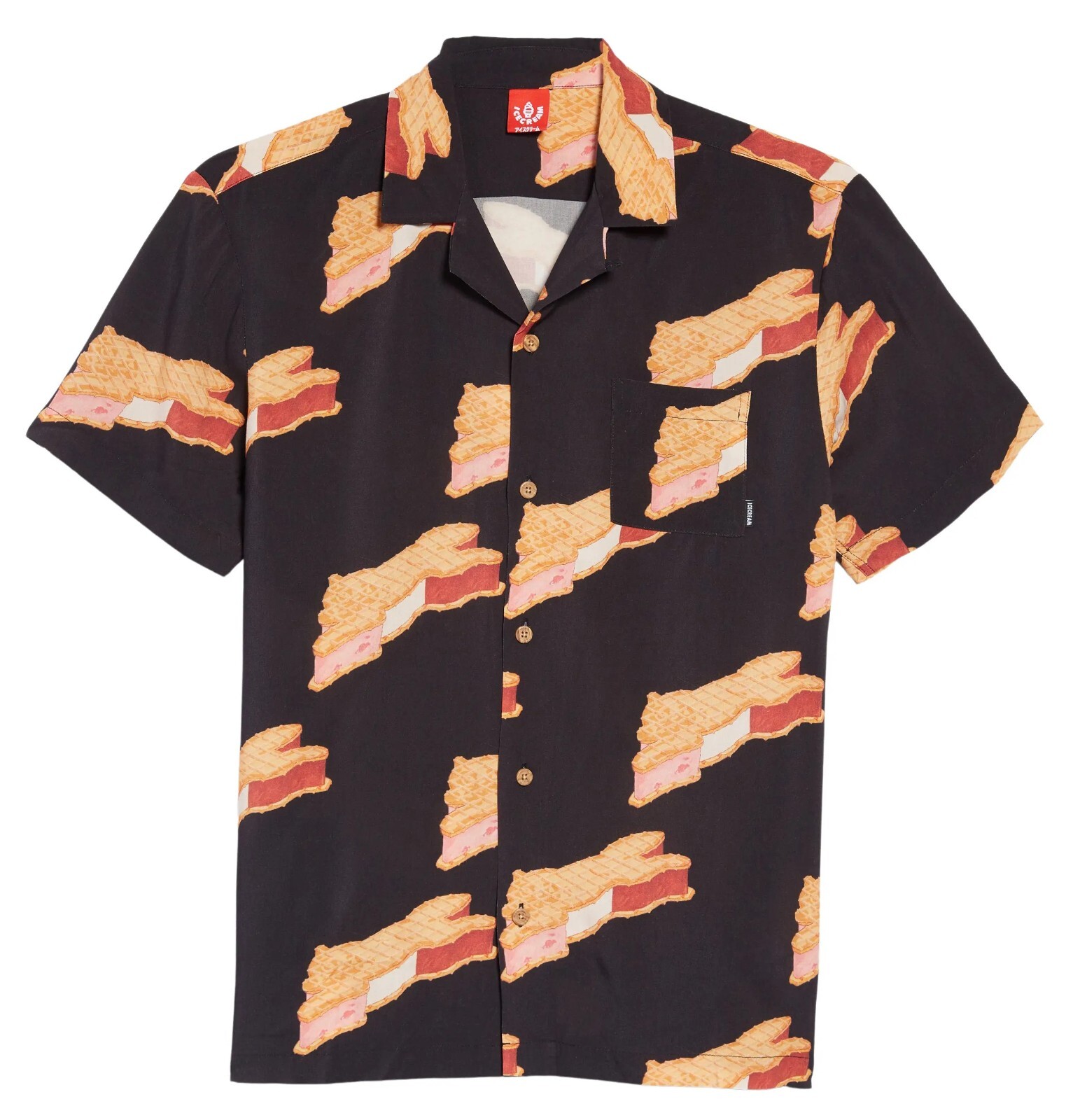 Мужская рубашка на пуговицах с коротким рукавом Billionaire Boys Club Icecream черный Размер M 9390₽