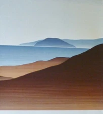 Claudia Keller Landscape I 1985 screenprint Hand signed German Artist nature art