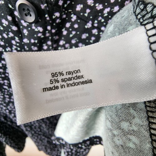 Top Lane Bryant Babydoll Peplum 22/24 scuro Ditsy floreale bottoni davanti civetta - Foto 8 di 13