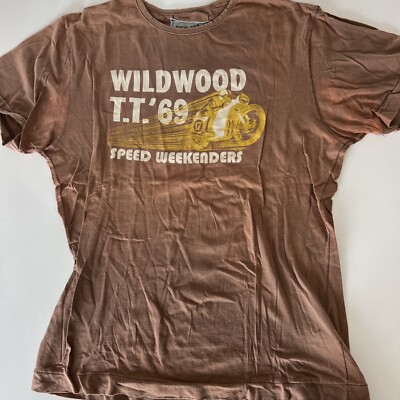 Z Brand Mens T Shirt Brown Size S Wildwood Speed Weekenders