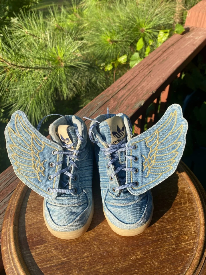 TALLAS BEBÉ 6.5K Adidas Jeremy Scott ALAS DE DENIM V24622 Auténticas NIÑOS Foto 2 de 4