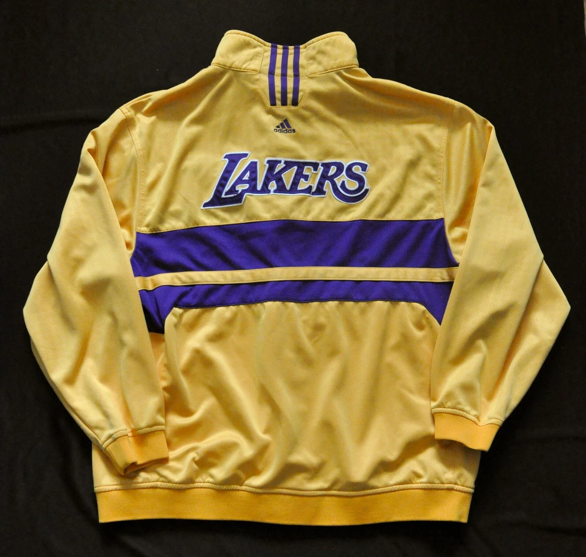 LOS ANGELES LAKERS ADIDAS PURPLE YELLOW WARMUP CLIMALITE JACKET KOBE MENS XL