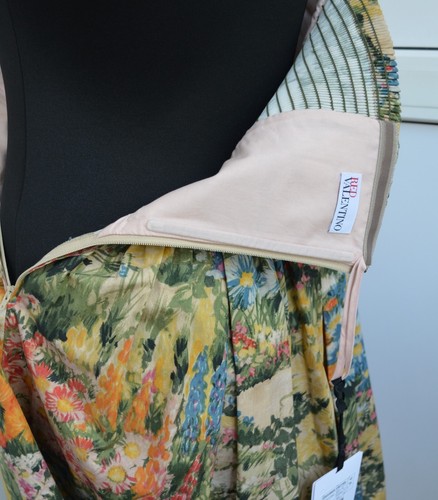 Nuovo Valentino ROSSO Fiore Selvatico Stampa Floreale Pieghe S M 42 Corsetto - Foto 18 di 23