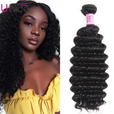 UNice Hair Indian Deep Curly Wave Human Hair Extensions Virgin Hair Weaves Wefts
