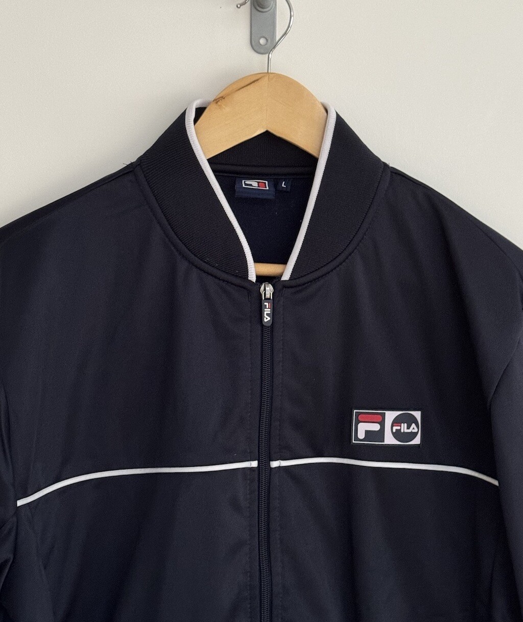 Tuta Fila Track Top anni 80 classica vintage giacca zip blu navy rosso bianco grande