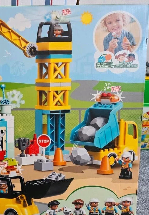 Lego Duplo 10933 Tower Crane & Construction Building Kit 123 Pcs Toddler Toy Set - Image 4 of 4