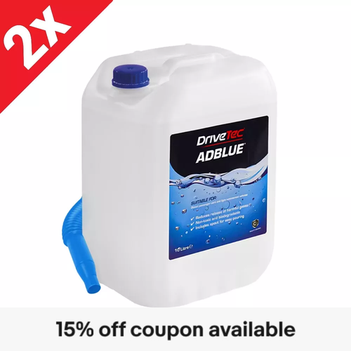 2x DriveTec Adblue With Spout 10L 10 Litre Fuel Additive Diesel Treatment Fluid
