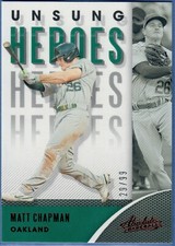 Matt Chapman 2021 Panini Absolute Unsung Heroes Red Foil #/99 Athletics SP
