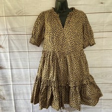 j crew reimagined dress Twirl Tiered Animal Print Xxs Nwot Ea1