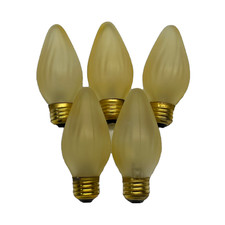 5 Painted 25w GOLD FLAME Light Bulbs for Art Deco 1920s  Vintage Light Fixtures