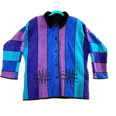 Annikki Karvinen Womens Art To Wear Button Up Jacket Handmade In Finland Size S