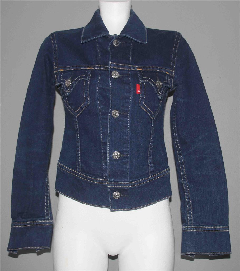 Levi's Type 1 Iconic Dark Denim Silver Logo Buttons Trucker