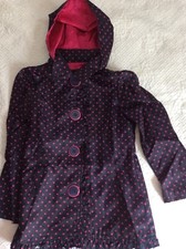 Pink Platinum Girls Pink Navy Size 5/6 Button Up Jacket with removable Hoodie
