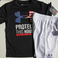 Under Armour Boys Size 6 Summer Shorts  T-Shirt Summer USA Black Read Listing