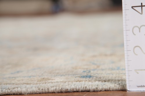 Light Blue Living Room Rug 8x10 ft. Vegetable Dye Oushak Turkish Area Handmade - Picture 9 of 12