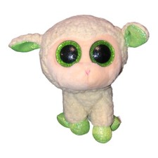 TY Beanie Boos LALA The Lamb Birthday May 21st White And Green Small Stuffed Toy