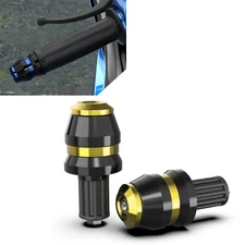 US 2x Universal 22mm 7/8" Motor Handlebar Grips Bar End Slider Cap Plugs Gold