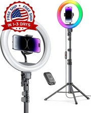 Anillo de luz para selfies con soporte para tr pode ajustable para tel fono 12''