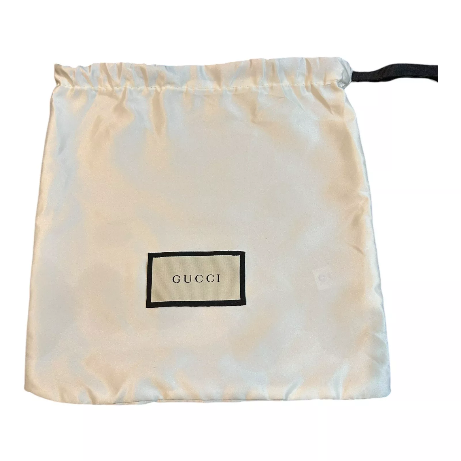Gucci Soie Blanc Ivoire Petit Cordon Accessoire Sac à Poussière 9,5X9,5